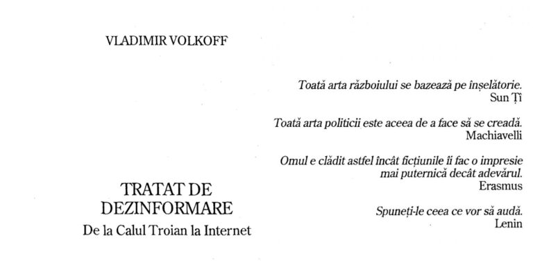 Tratat de dezinformare – Vladimir Volkoff